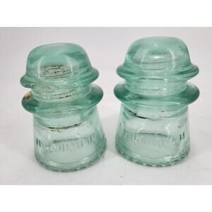Lot of 2 CD 122 McLAUGHLIN No 16 Light Green Telegraph Insulators